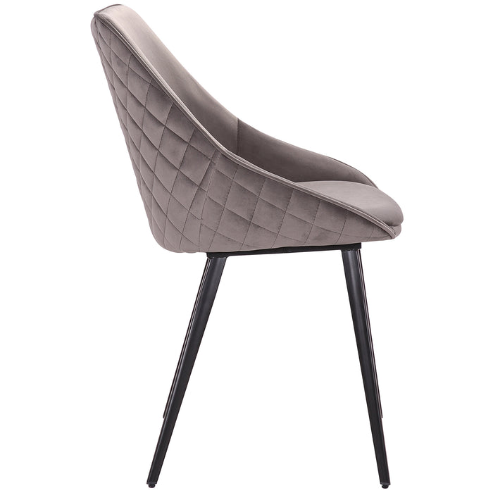(Set of 2) Bellagio Velvet Grey Dining Chairs