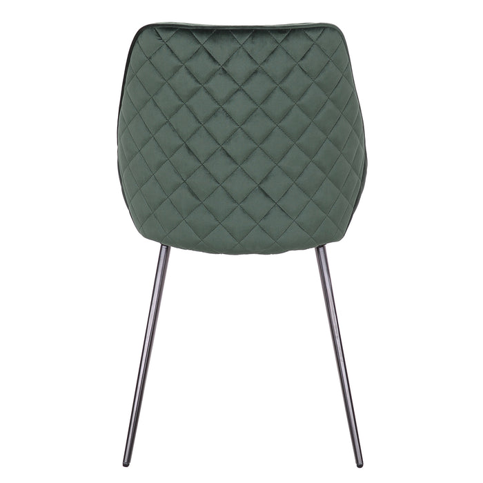 (Set of 2)  Bellagio Velvet Emerald Dining Chairs