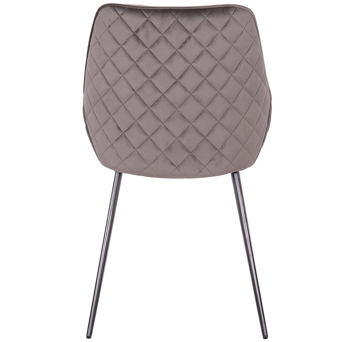 (Set of 2) Bellagio Velvet Grey Dining Chairs