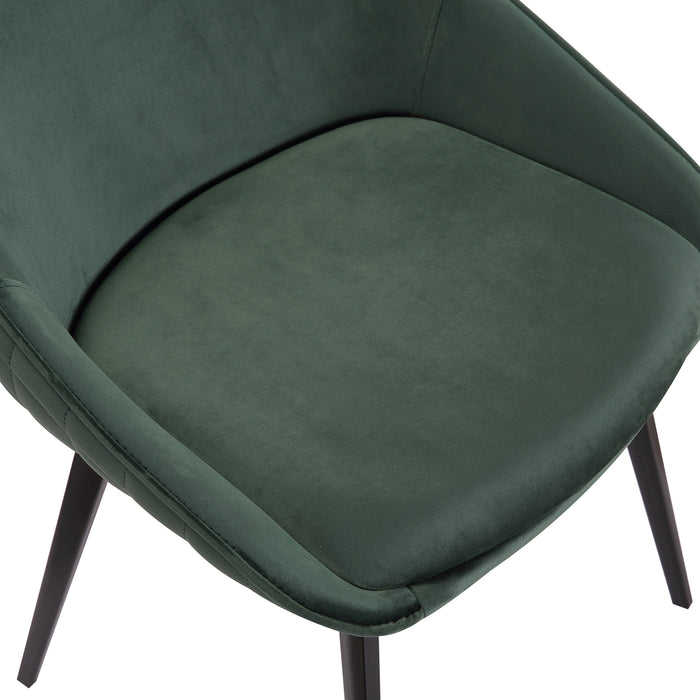 (Set of 2)  Bellagio Velvet Emerald Dining Chairs