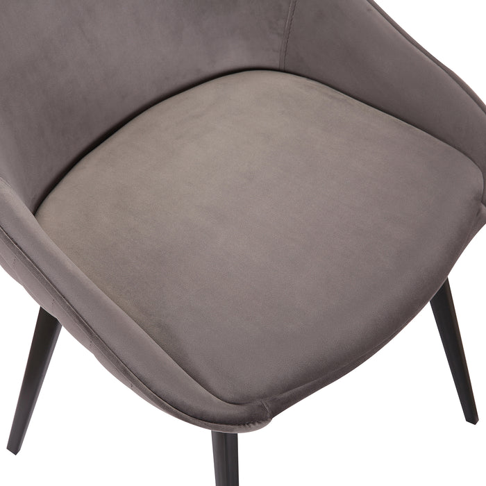 (Set of 2) Bellagio Velvet Grey Dining Chairs