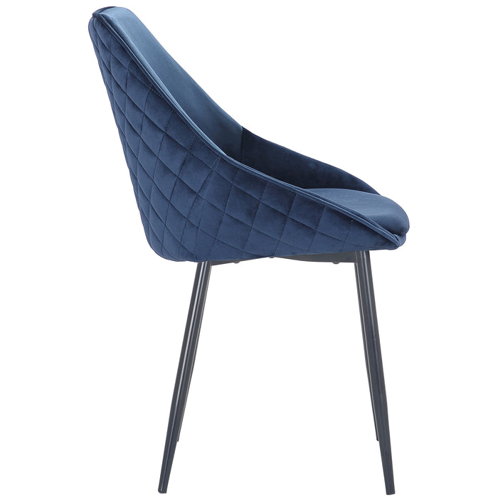 (Set of 2) Bellagio Velvet Navy Dining Chairs