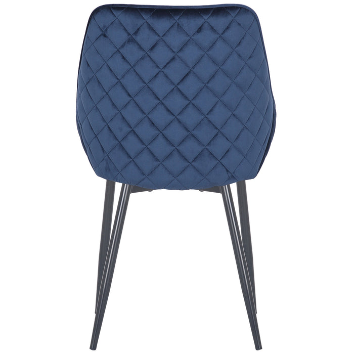 (Set of 2) Bellagio Velvet Navy Dining Chairs