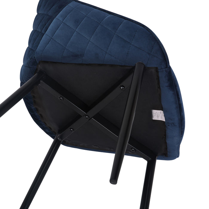 (Set of 2) Bellagio Velvet Navy Dining Chairs