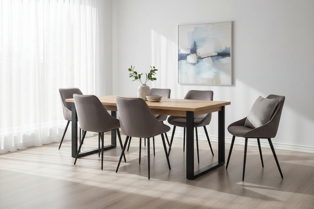 (Set of 2) Bellagio Velvet Grey Dining Chairs