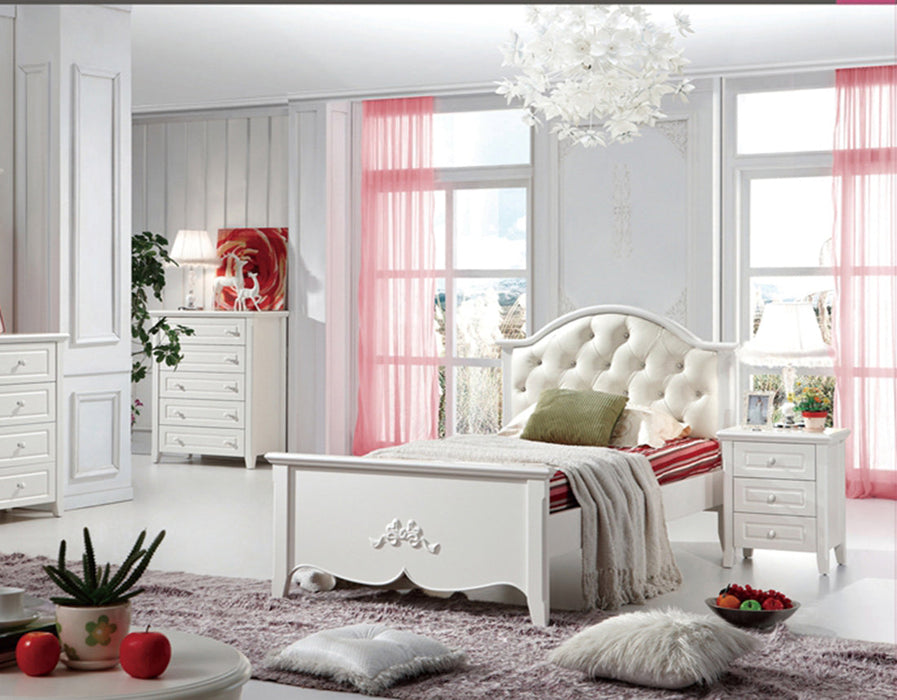 White Paris King Single Bed Frame