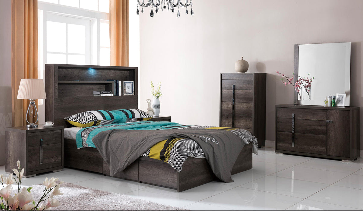 Charcoal  Edan Bed Frame with Storage Drawers