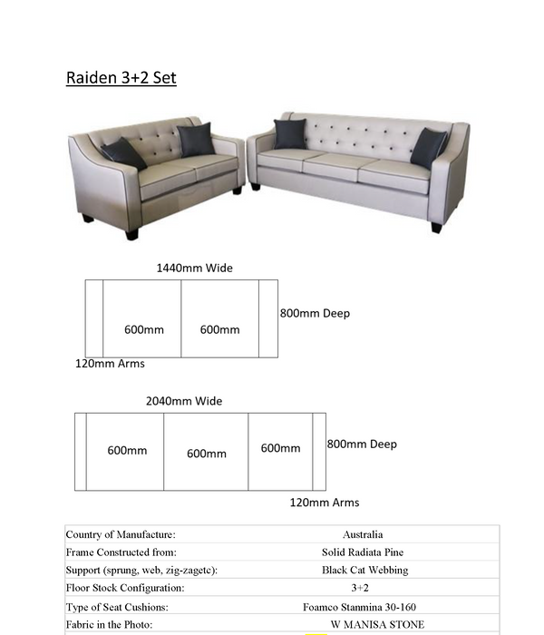 Raiden 3 + 2 Seater Lounge