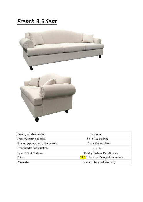 French 3.5 Seater Lounge