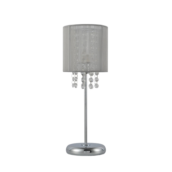 Emilia Table Lamp with Acrylic Drops - Grey Shade