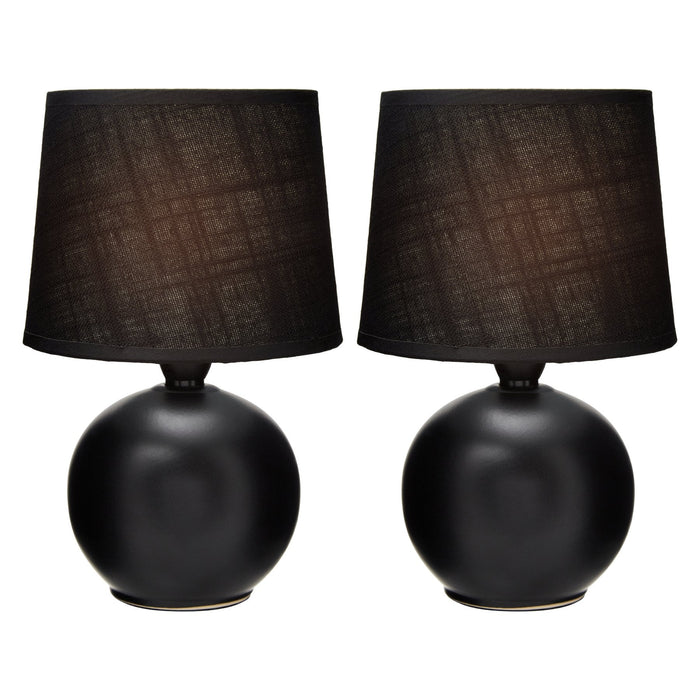 Louis Ceramic Modern Round Table Lamp | Set Of 2