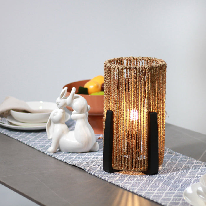 Capsule Rattan Table Lamp