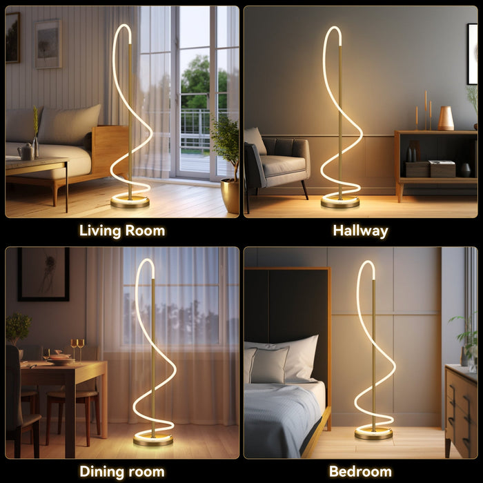 Lyona LED Floor Lamp - Gold