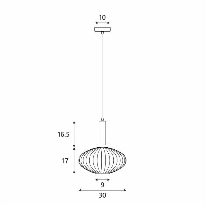 Tius Glass Pendant Light - Oval