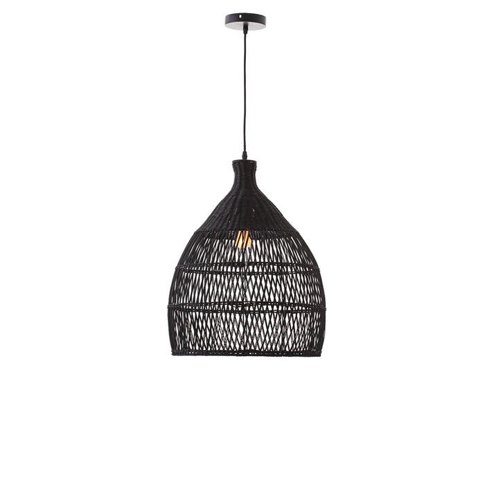 Shanen Rattan Pendant Light - Black