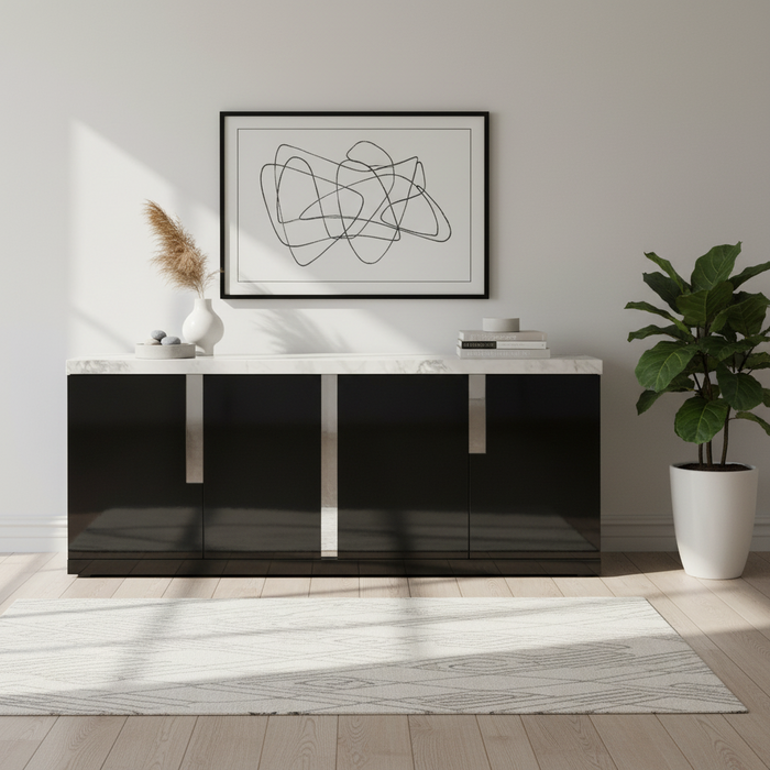 Alaska Sideboard With Marble Top, 200cm
