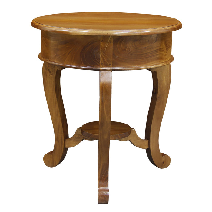 Round Cabriol Leg 1 Drawer Lamp Table