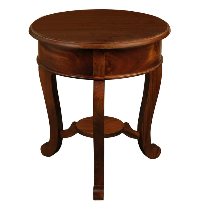 Round Cabriol Leg 1 Drawer Lamp Table