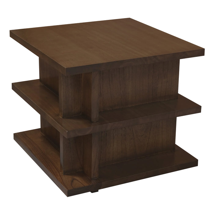 Hudson Square Side table with Tiered Shelves