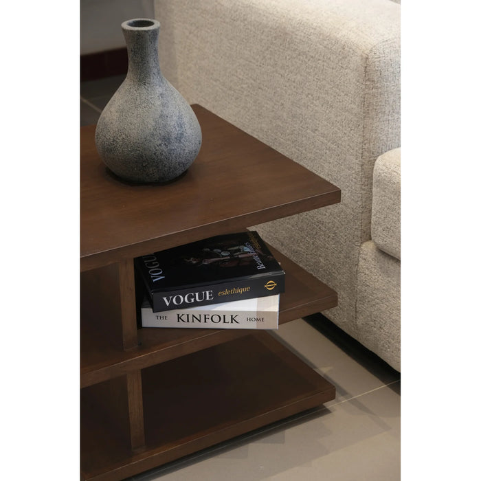 Hudson Square Side table with Tiered Shelves