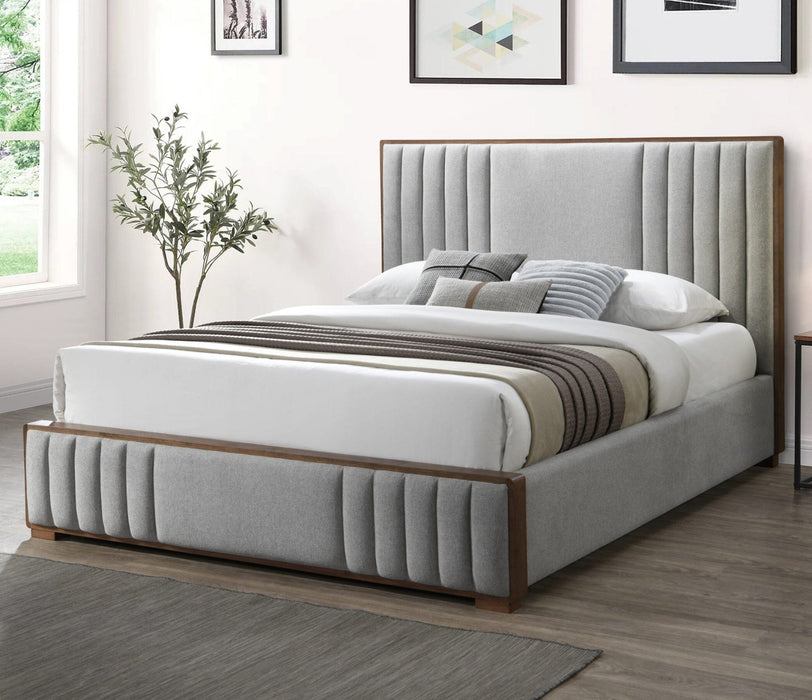 Luxe King Fabric Bed Frame Grey