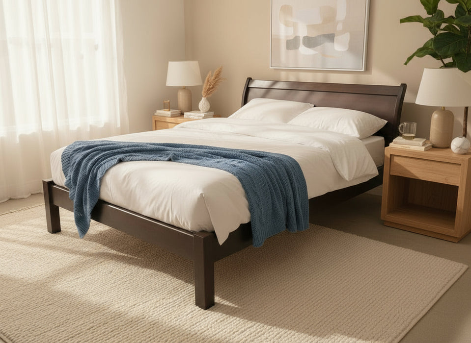Hayward Pine Wood Double Bed - Options: 6 Colours