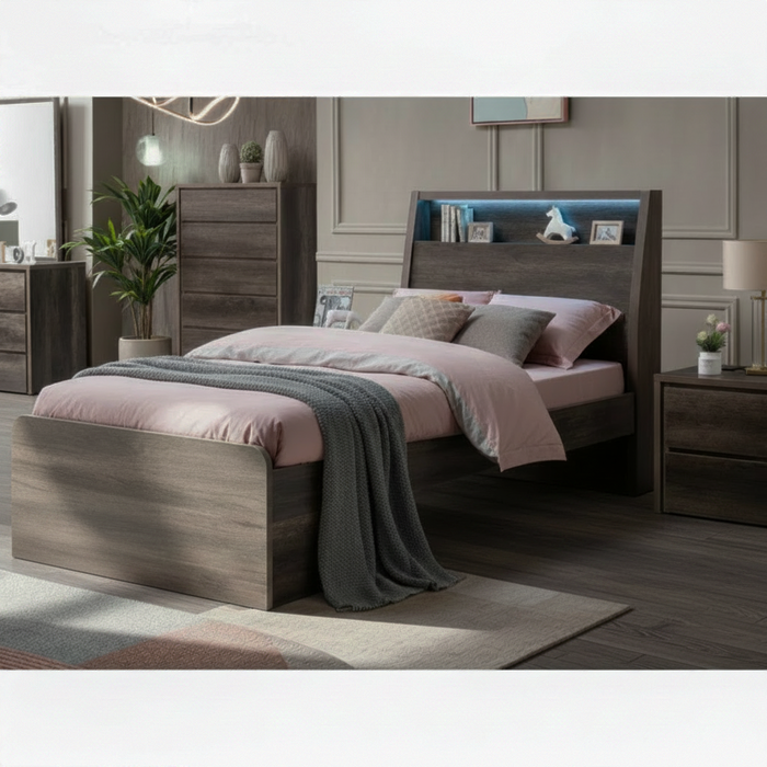Weldar Charcoal King Single Bed Frame