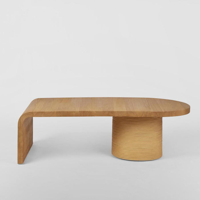 Leo Rectangular Waterfall Edge Coffee Table Natural