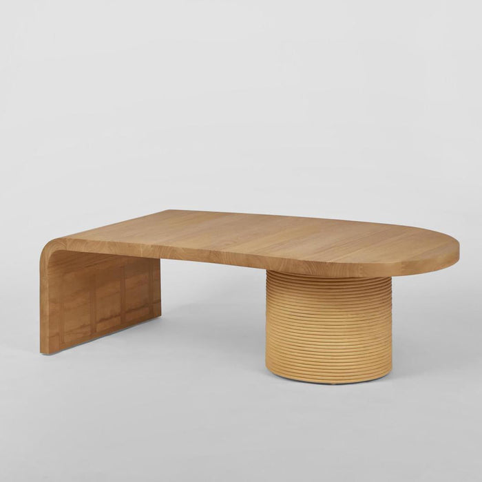 Leo Rectangular Waterfall Edge Coffee Table Natural