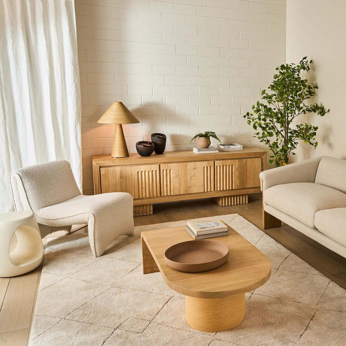 Leo Rectangular Waterfall Edge Coffee Table Natural
