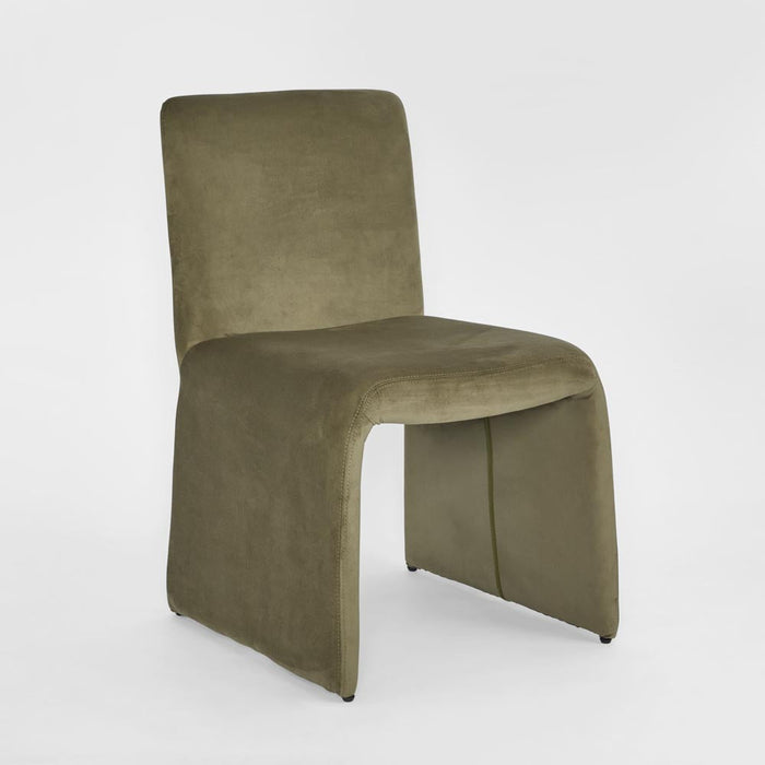 Modu 5 Piece Dining Set in Olive Fabric Chairs