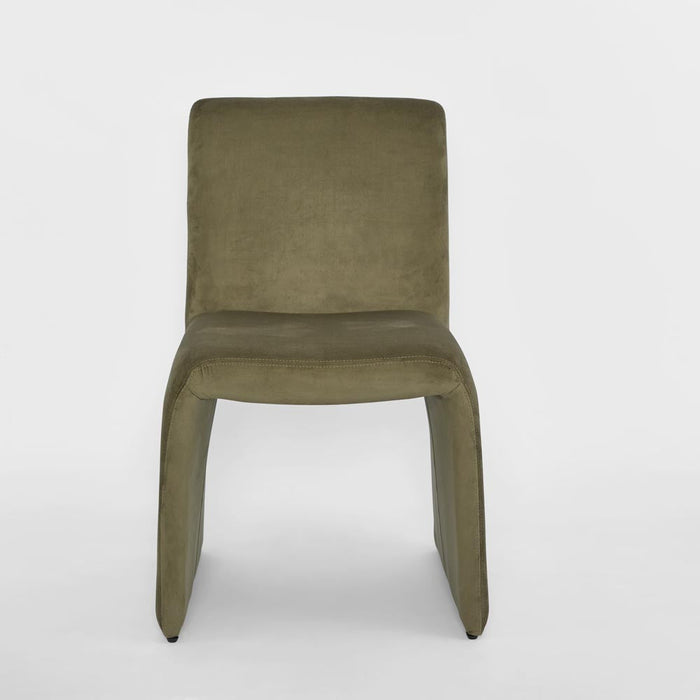 Modu 5 Piece Dining Set in Olive Fabric Chairs