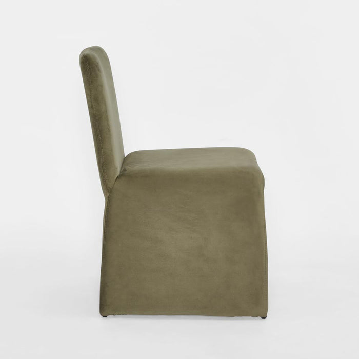 Modu 5 Piece Dining Set in Olive Fabric Chairs