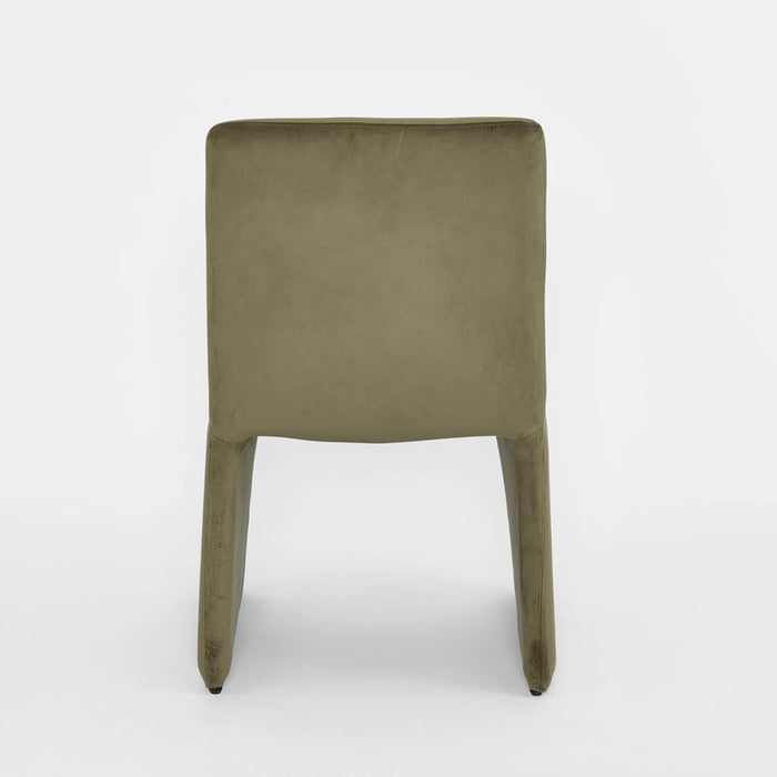 Modu 5 Piece Dining Set in Olive Fabric Chairs