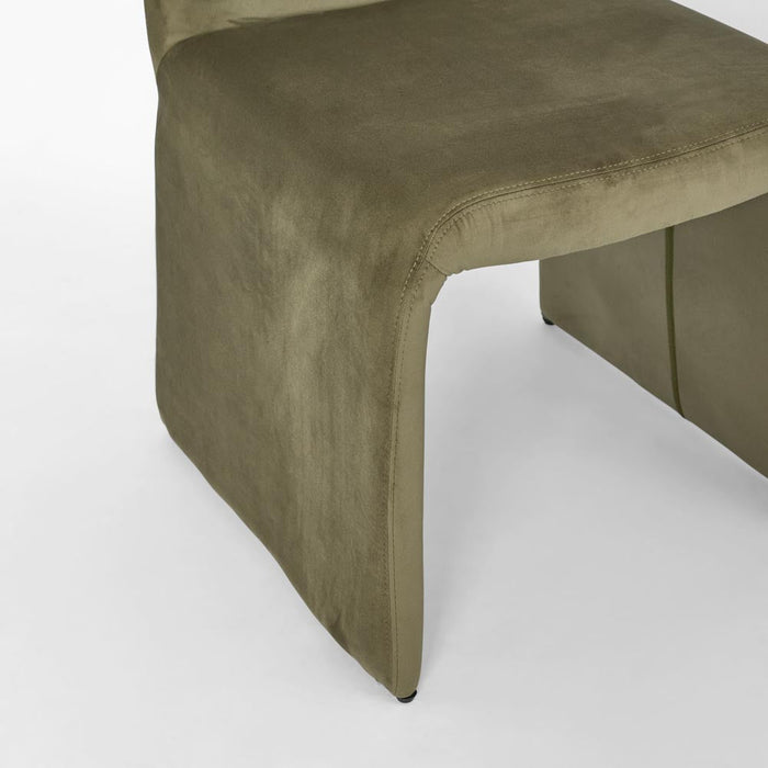 Modu 5 Piece Dining Set in Olive Fabric Chairs
