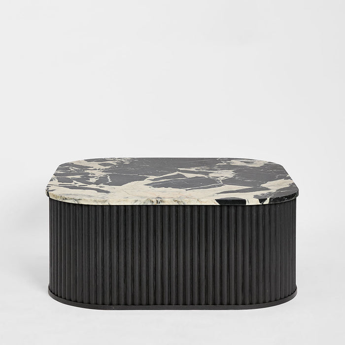 Noir Marble & Black Oak Square Coffee Table