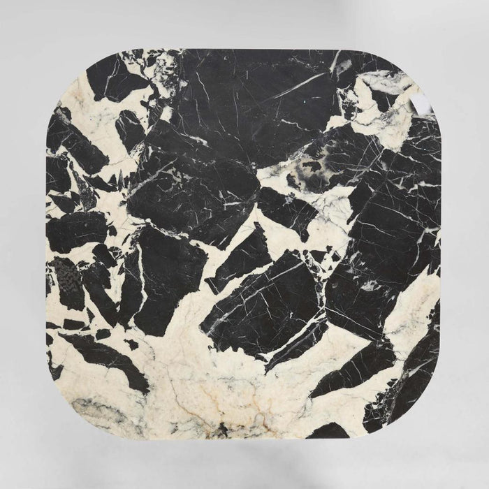 Noir Marble & Black Oak Square Coffee Table