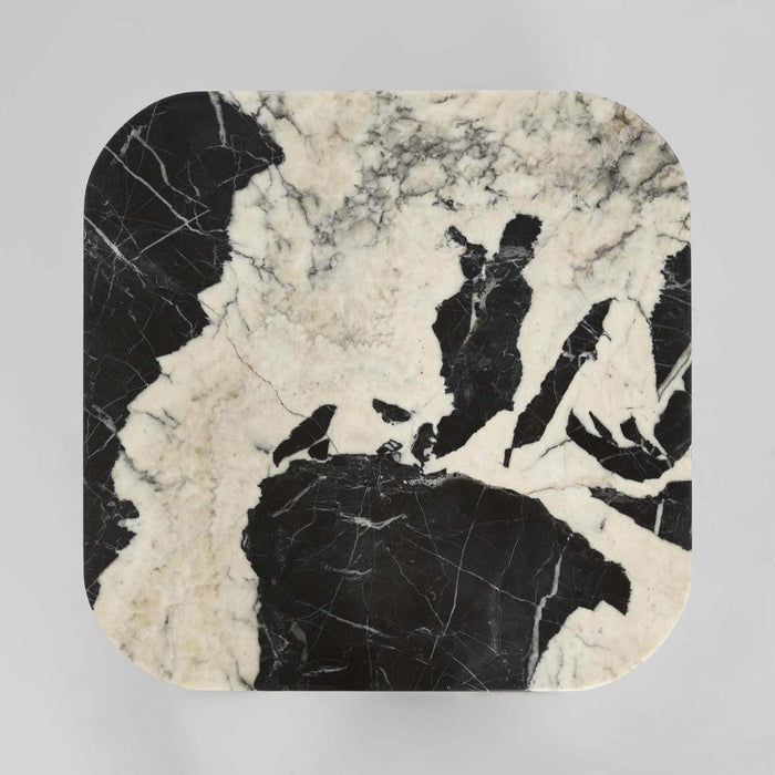 Noir Marble & Black Oak Square Side Table