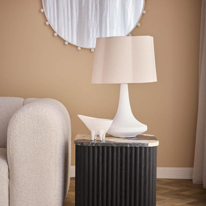 Noir Marble & Black Oak Square Side Table