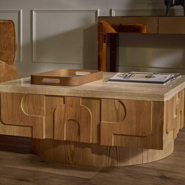 Solara Square Travertine Coffee Table