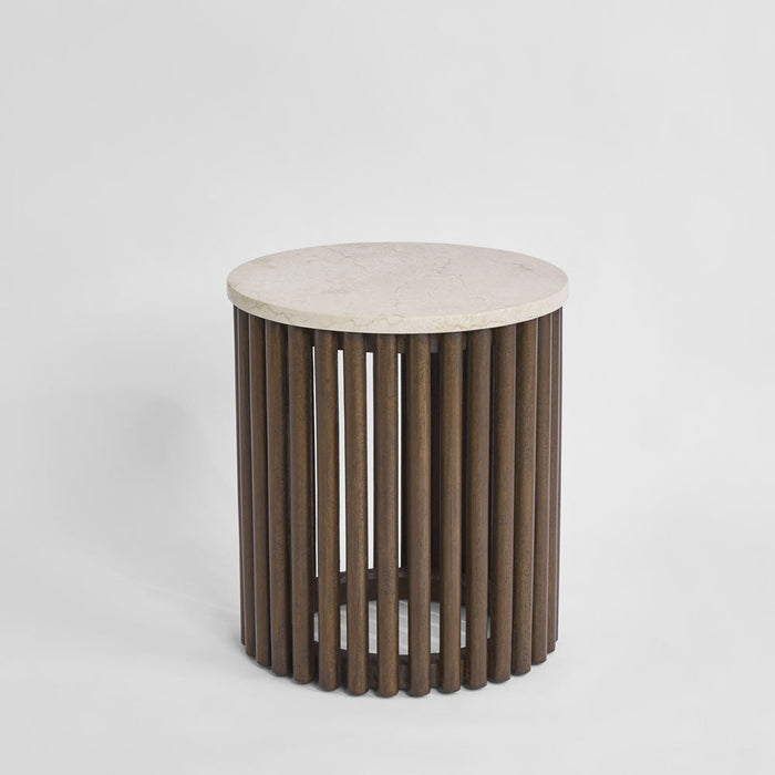 Cosi Walnut Round Side Table