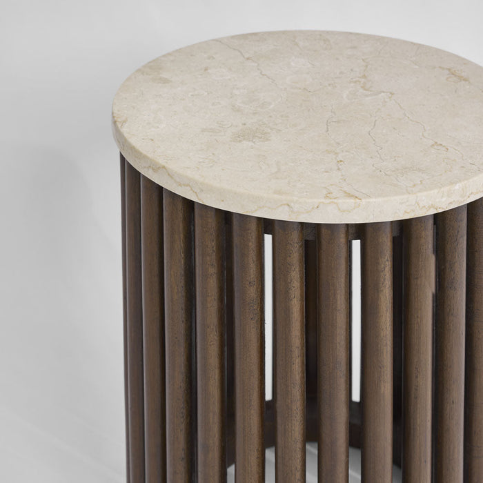 Cosi Walnut Round Side Table