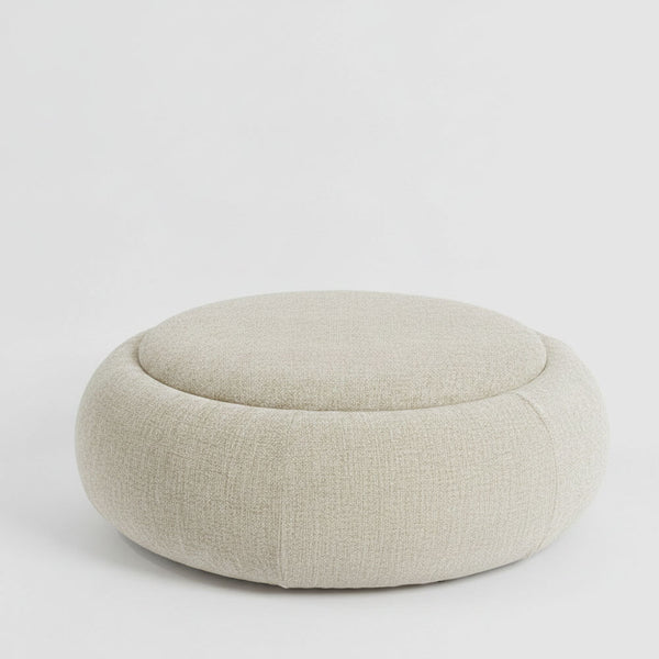 Cove Round Coffee Table Storage Ottoman Oak/Natural