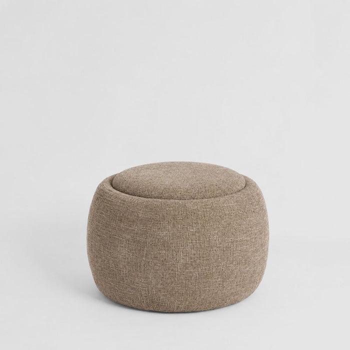 Cove Side Table Storage Ottoman Oak Brown