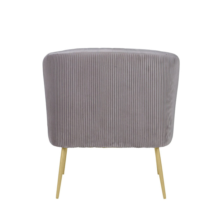 Perla Dolphin Grey Velvet Accent Armchair
