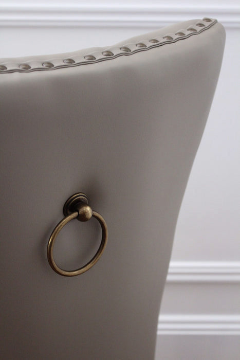 ( Set of 2 ) Elea Faux Leather Grey Dining Chairs