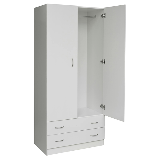 Mission Wardrobe with Drawers, White
