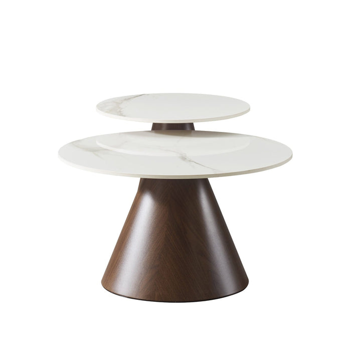 Comet 2 Piece Coffee Table Set – White Top Marble Look