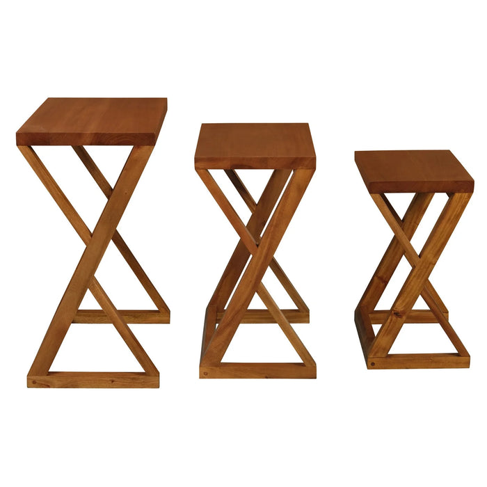 Manhattan Nesting Tables Set of 3 - Light Pecan