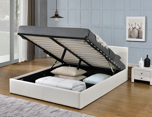 Monica Gas Lift Bed - White